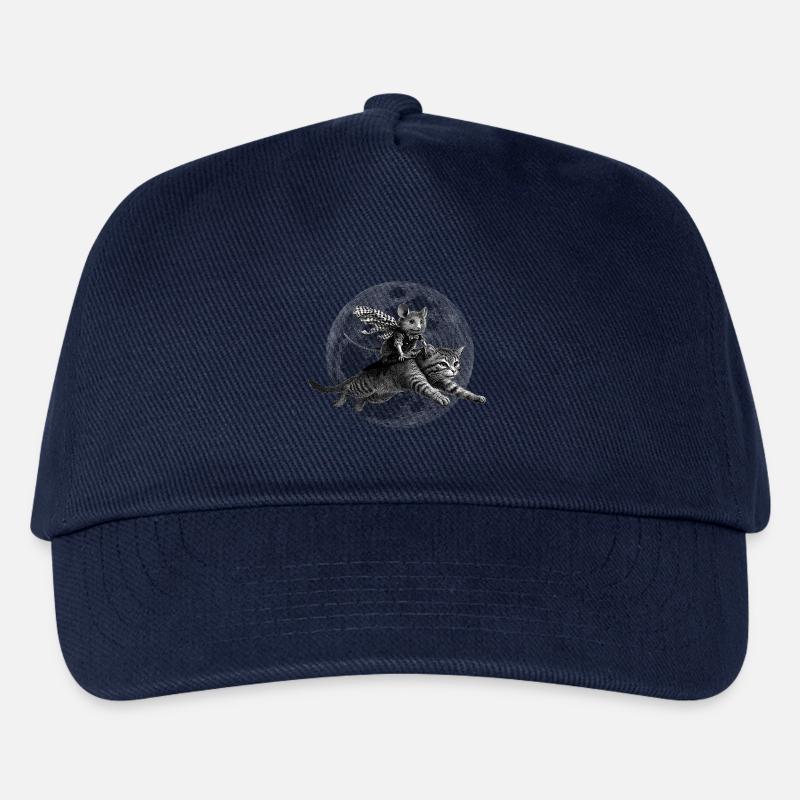 True Moon Love – Maus fliegt mit einer Katze - Kinder Basecap - Navy