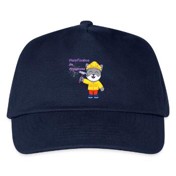 Fleißige Katze im Bauanzug - Kinder Basecap - Navy - Vorne