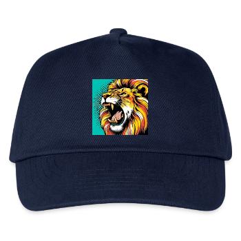 Löwe Pop Art - Kinder Basecap - Navy - Vorne