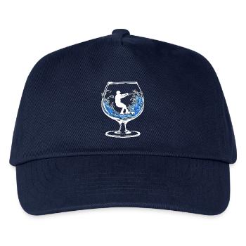 Kitesurfer Stunt Wakeboard Wasserski Wellenreiten - Kinder Basecap - Navy - Vorne