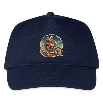 Ein Astronaut auf dem Motorrad - Kinder Basecap - Navy - Vorne