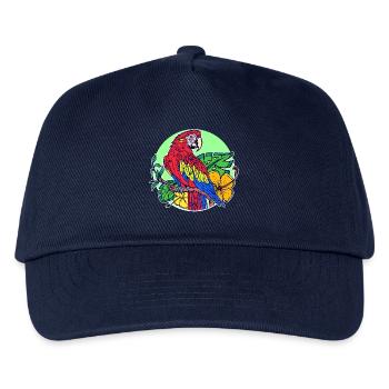 Haustier Tropisch Tier Vogel Papagei Zootiere - Kinder Basecap - Navy - Vorne