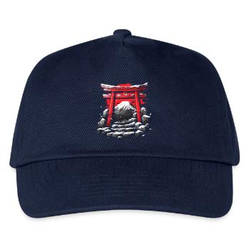 Japanischer Tempel und Berg Fuji - Kinder Basecap - Navy - Vorne