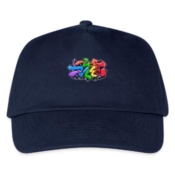 Kunst Street Art Wildstyle Graffiti Illustration - Kinder Basecap - Navy - Vorne
