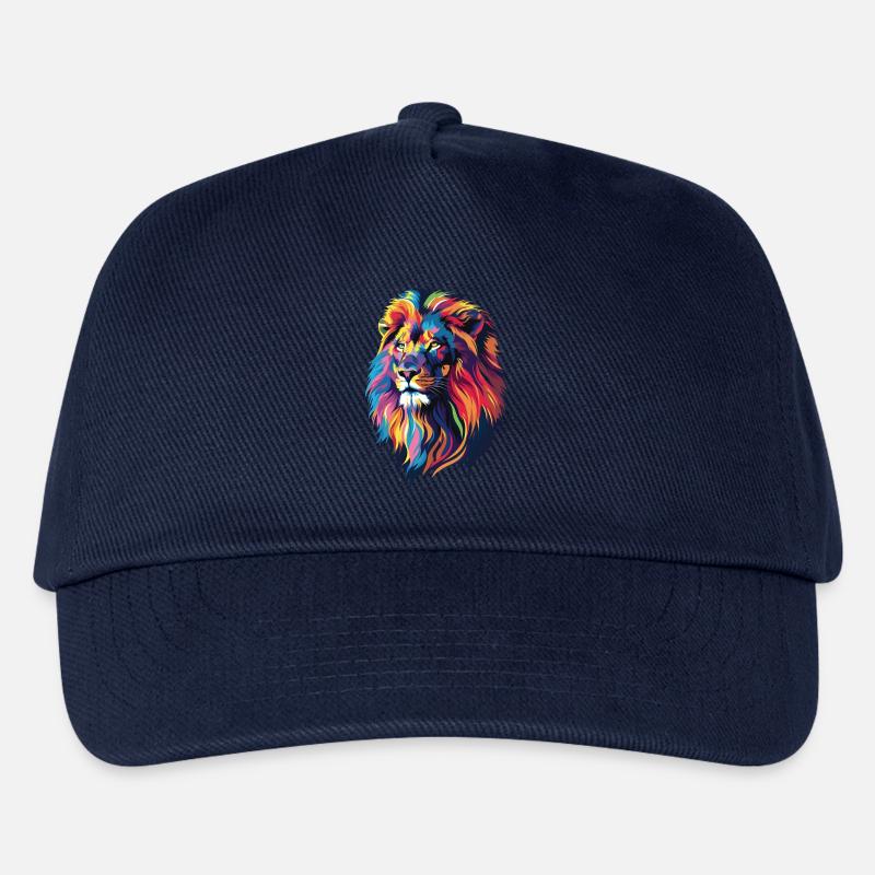 Bunte Löwen-Illustration - Kinder Basecap - Navy