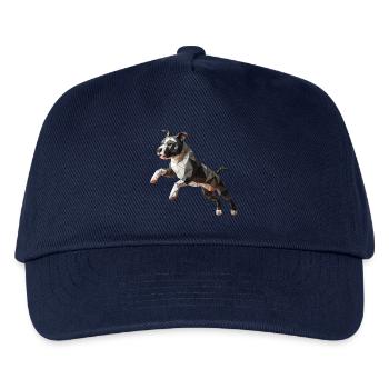 dog Staffordshire Bull Terrier origami 3d - Kids’ Baseball Cap - navy - Front