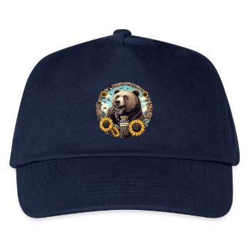 Ours graines de tournesol graines de tournesol cadeau - Casquette de baseball Enfant - marine - Devant