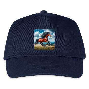 Galoppierendes Pferd - Kinder Basecap - Navy - Vorne