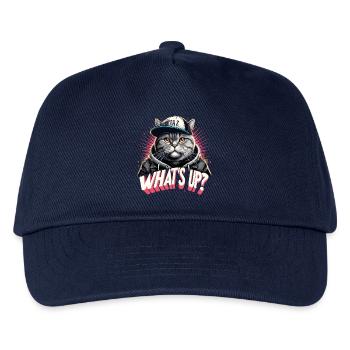 BKH Britisch Kurzhaar Katze getigert Gangster - Kinder Basecap - Navy - Vorne
