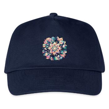 Floral Mandala Sea Deep Pastel Design - Kids’ Baseball Cap - navy - Front