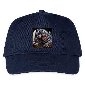 Tätowiertes schweres Pferd - Kinder Basecap - Navy - Vorne