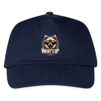 Kleinspitz Spitz What's Up Gangsta Dog Gift - Kids’ Baseball Cap - navy - Front
