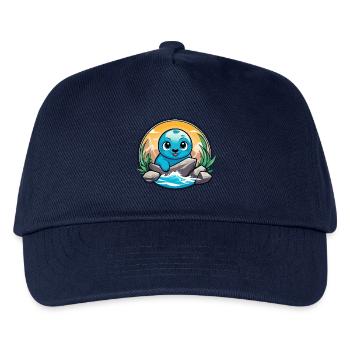 Kleine Robbe an Felsen - Kinder Basecap - Navy - Vorne