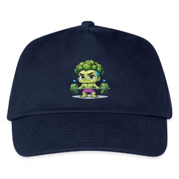 Brokkoli beim Gewichtheben - Kinder Basecap - Navy - Vorne