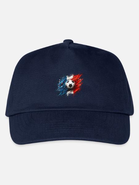 Viva Französischer Fußball, Flagge Frankreichs - Kinder Basecap - Navy