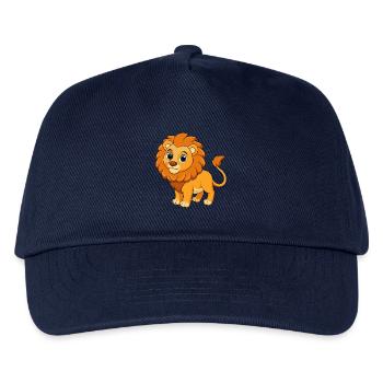 Löwe Niedliche Maskottchen Zeichentrickfigur Kawaii - Kinder Basecap - Navy - Vorne