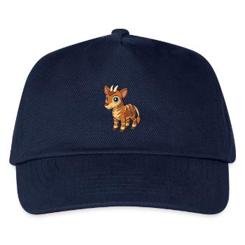 Okapi Mascotte mignonne Personnage de dessin animé Kawaii - Casquette de baseball Enfant - marine - Devant