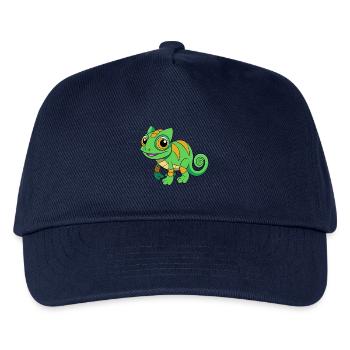Chamäleon Niedliche Maskottchen Zeichentrickfigur Kawaii - Kinder Basecap - Navy - Vorne