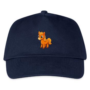 Pferd Niedliche Maskottchen Zeichentrickfigur Kawaii - Kinder Basecap - Navy - Vorne