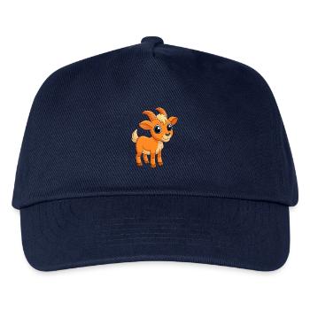 Ziege Niedliches Maskottchen Zeichentrickfigur Kawaii - Kinder Basecap - Navy - Vorne