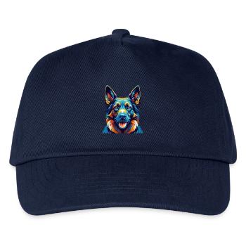 Holländischer Schäferhund Hunderasse Bunte Karikatur Kawaii - Kinder Basecap - Navy - Vorne