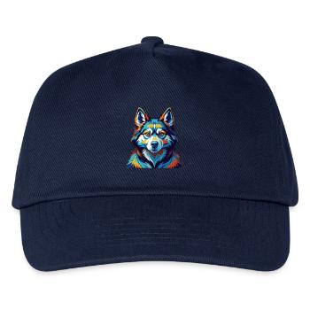 Seppala Sibirische Schlittenhunderasse Karikatur Kawaii - Kinder Basecap - Navy - Vorne