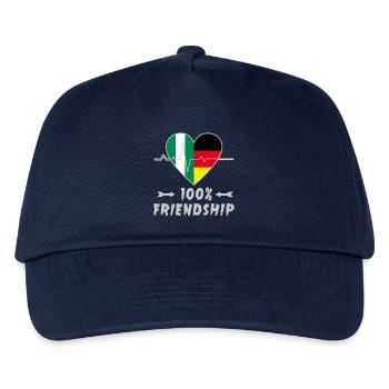 Nigeria und Deutschland 100% Freundschaft - Kinder Basecap - Navy - Vorne