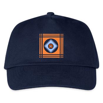 Geometrische Farbenspiele im Quadrat - Kinder Basecap - Navy - Vorne