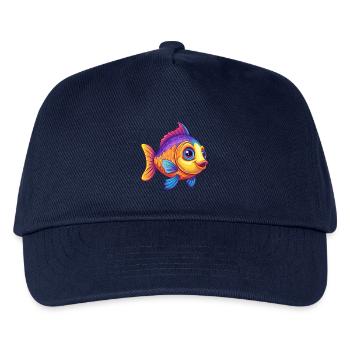 Coral Reef Fish Colorful Kawaii Cartoon Sea Animal - Kids’ Baseball Cap - navy - Front