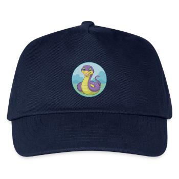 Kobra Niedliche Kawaii Cartoon Clipart Tier Haustier - Kinder Basecap - Navy - Vorne