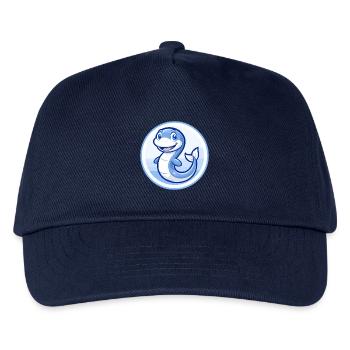 Eel Blue Cute Kawaii Cartoon Character Clipart Pet - Kids’ Baseball Cap - navy - Front