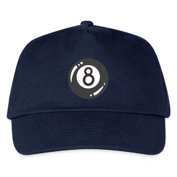 8 Acht Ball Pool Billard - Kinder Basecap - Navy - Vorne