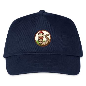 Regenwurm Bunte Kawaii Cartoon Figur Haustier - Kinder Basecap - Navy - Vorne