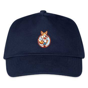 Kojote Lustig Kawaii Cartoon Clipart Tier Haustier - Kinder Basecap - Navy - Vorne