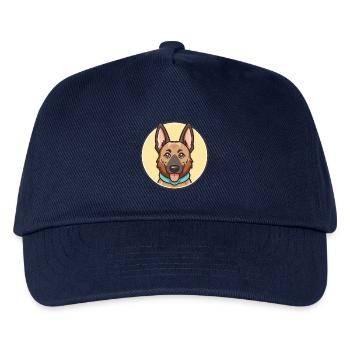 Holländischer Schäferhund Hunderasse Karikatur Kawaii Clipart - Kinder Basecap - Navy - Vorne