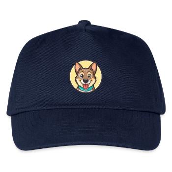 Chien bâtard race dessin animé personnage Kawaii Clipart - Casquette de baseball Enfant - marine - Devant