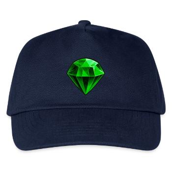 Kostbarer grüner Smaragd Edelstein - Kinder Basecap - Navy - Vorne