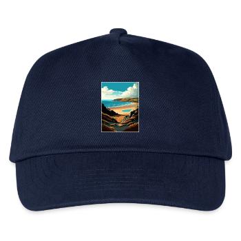 Gower Halbinsel Anob Reise Poster Souvenir WPA - Kinder Basecap - Navy - Vorne