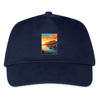 Kapstadt Südafrika Reiseposter Souvenir WPA - Kinder Basecap - Navy - Vorne