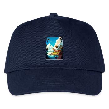 Goa Indien Reise Poster Souvenir Postkarte Malerei - Kinder Basecap - Navy - Vorne