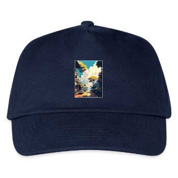 Hanoi Vietnam Reise Poster Souvenir Malerei WPA - Kinder Basecap - Navy - Vorne