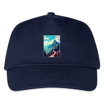 Great Wall Of China Travel Poster Souvenir Paint - Kids’ Baseball Cap - navy - Front