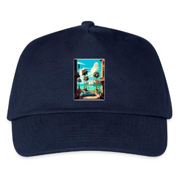 Havanna Karibik Reise Poster Souvenir Farbe WPA - Kinder Basecap - Navy - Vorne