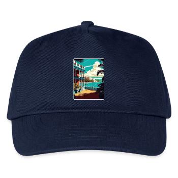 Havanna Karibik Reise Poster Souvenir Farbe WPA - Kinder Basecap - Navy - Vorne
