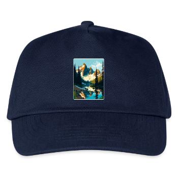 North Cascades National Park Travel Poster Card - Kids’ Baseball Cap - navy - Front