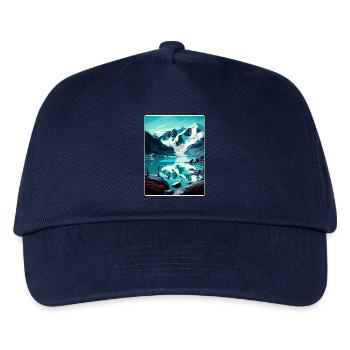 Glacier Bay National Park Travel Poster Souvenir - Kids’ Baseball Cap - navy - Front