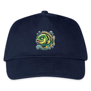 Barsch Flussbarsch Design - Kinder Basecap - Navy - Vorne