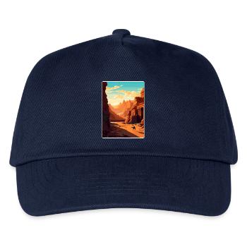 Petra Jordan Travel Poster Souvenir Postcard Paint - Kids’ Baseball Cap - navy - Front