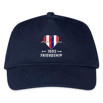 Peru und Frankreich 100% Freundschaft - Kinder Basecap - Navy - Vorne