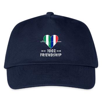 Nigeria und Frankreich 100% Freundschaft - Kinder Basecap - Navy - Vorne